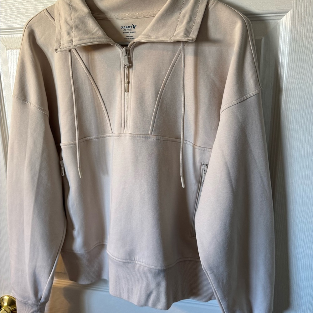 Old Navy Beige Quarter-Zip Pullover